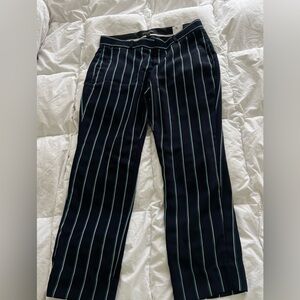 Banana republic navy blue striped trousers